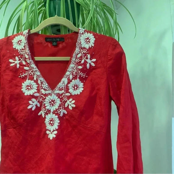 Lafayette 148 Embroidered Tunic Top - Picture 4 of 10